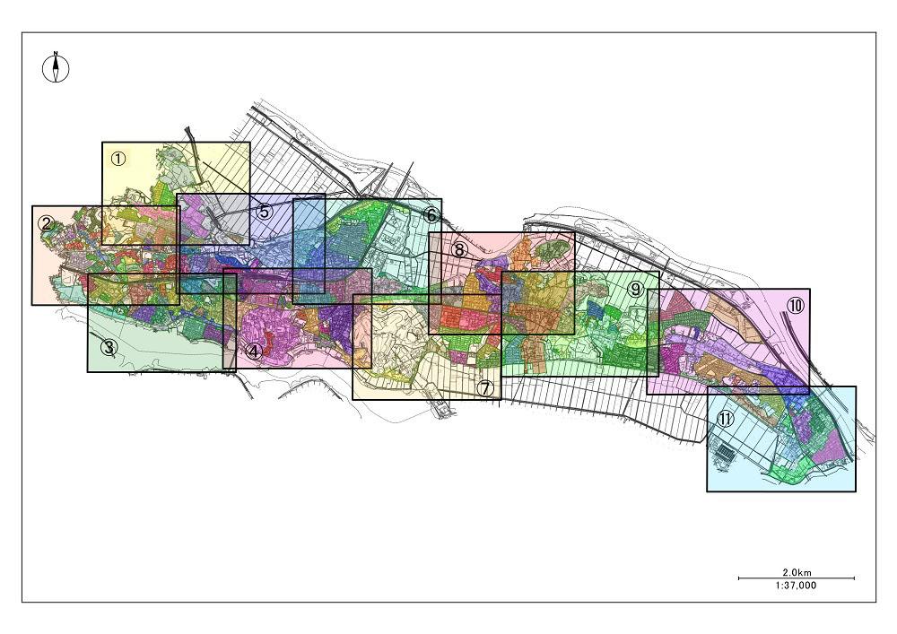 自治会区域図図郭割図(拡大)